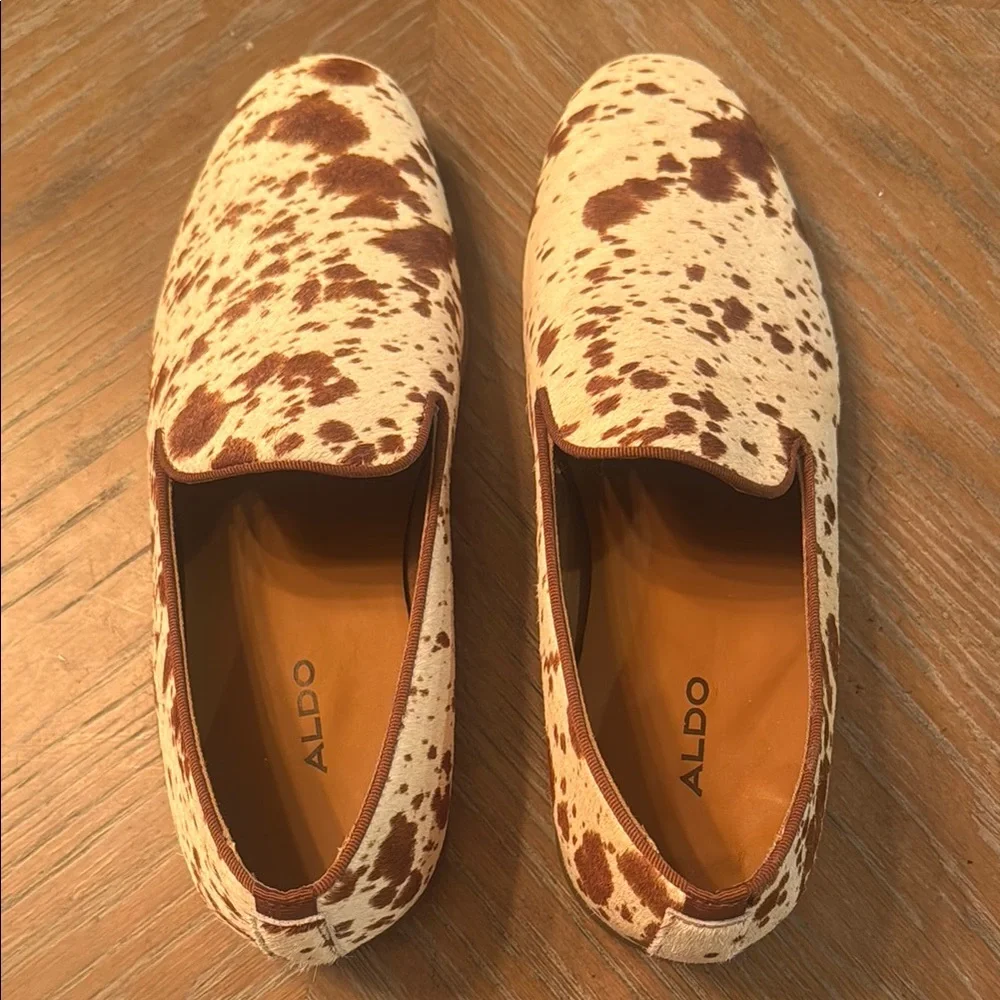 Aldo Cow Print Loafers - Picture 2 of 7